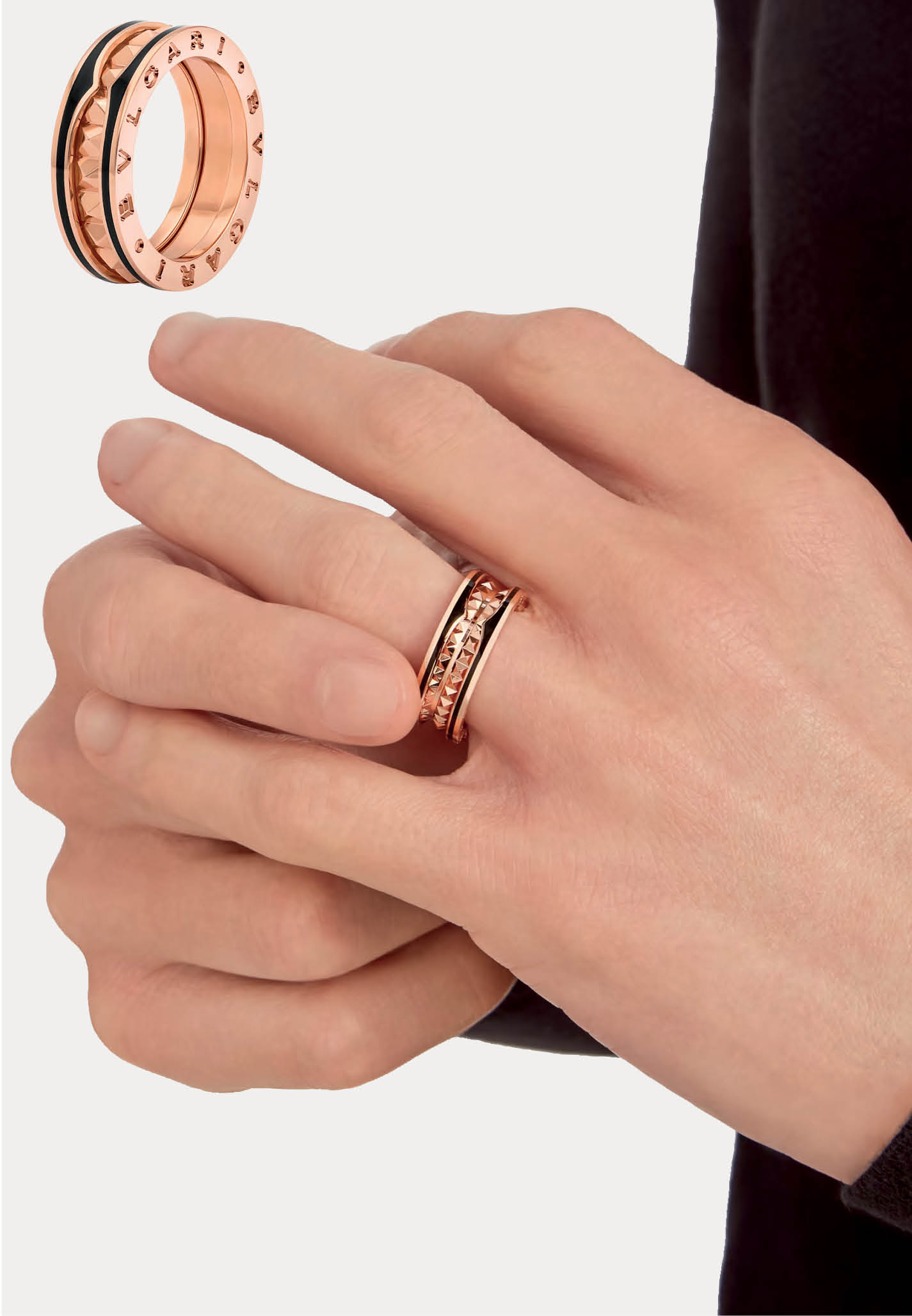 From the B.zero1 Rock ring—now widely worn by men—to the Serpenti motif, Babin notes a clear rise in unisex appeal.