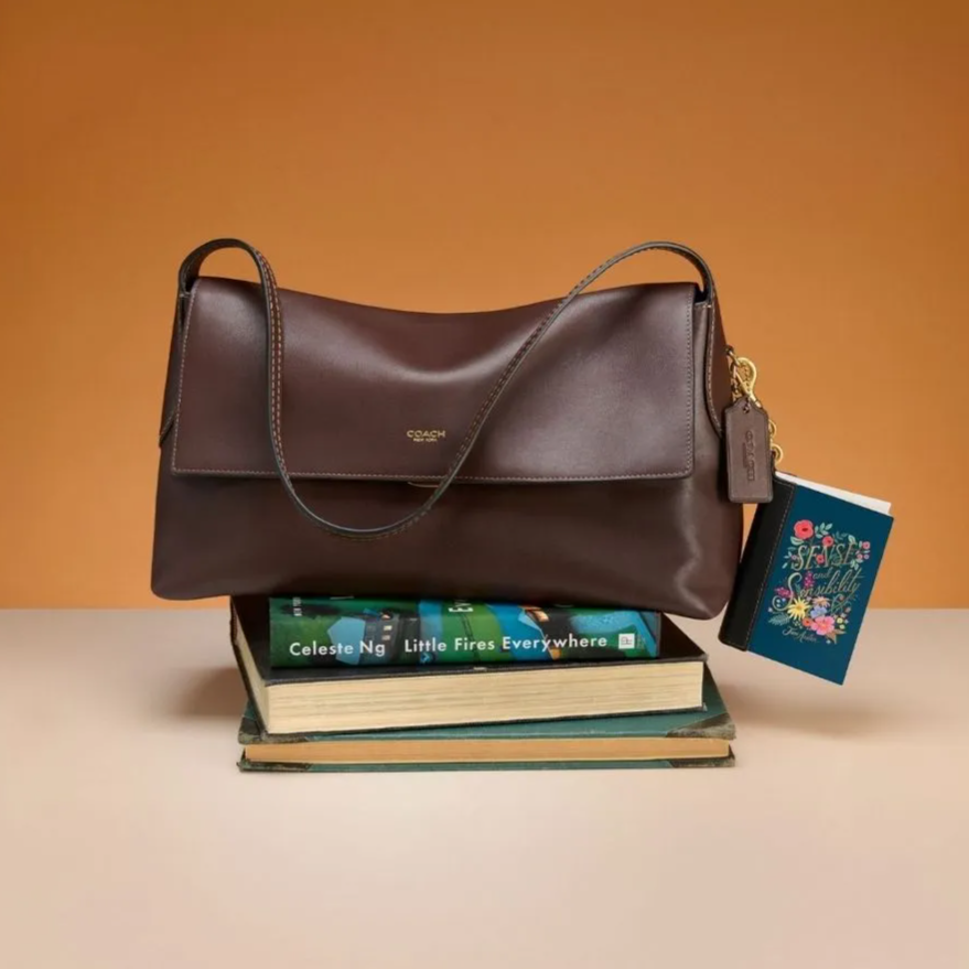 dior book tote, coach book charm