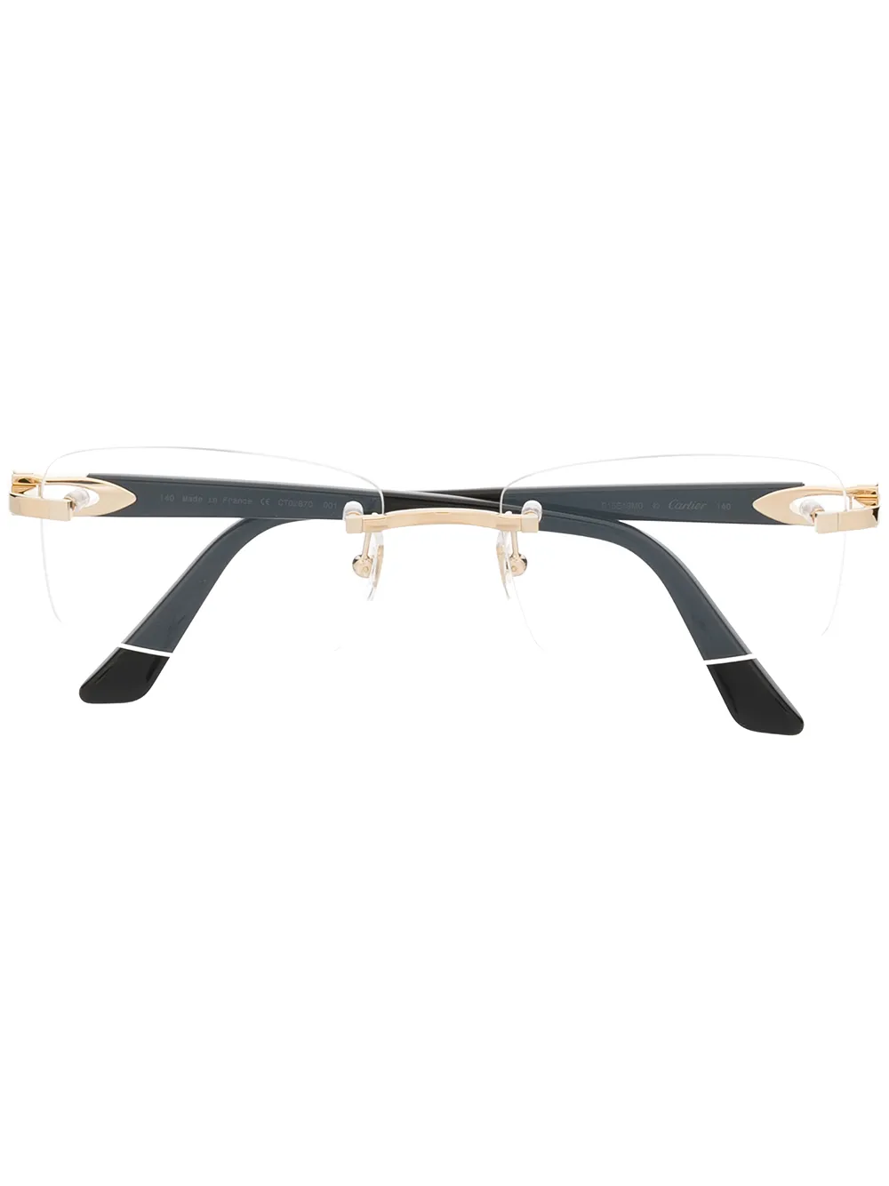 Rimless rectangle-frame glasses