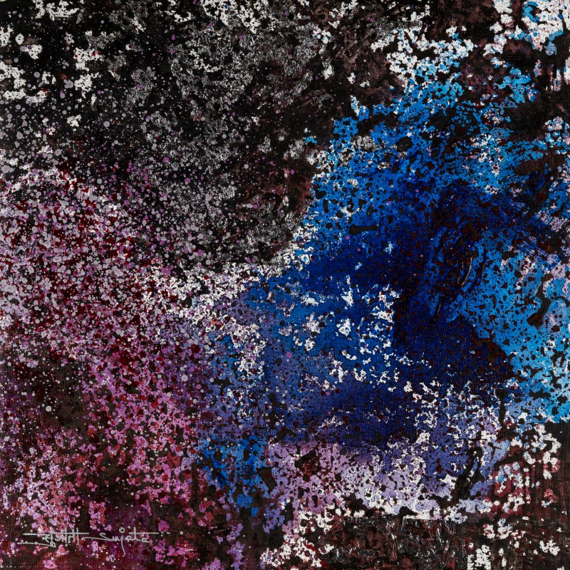 Copy of SPACESCAPES -STARDUST SERIES -50 X 50 CMS-ACRYLIC ON CANVAS WITH SILVER LEAF 