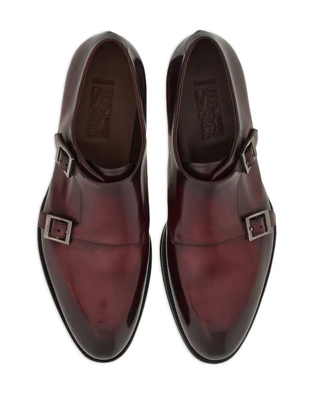 Tramezza Double-monkstrap leather monk shoes