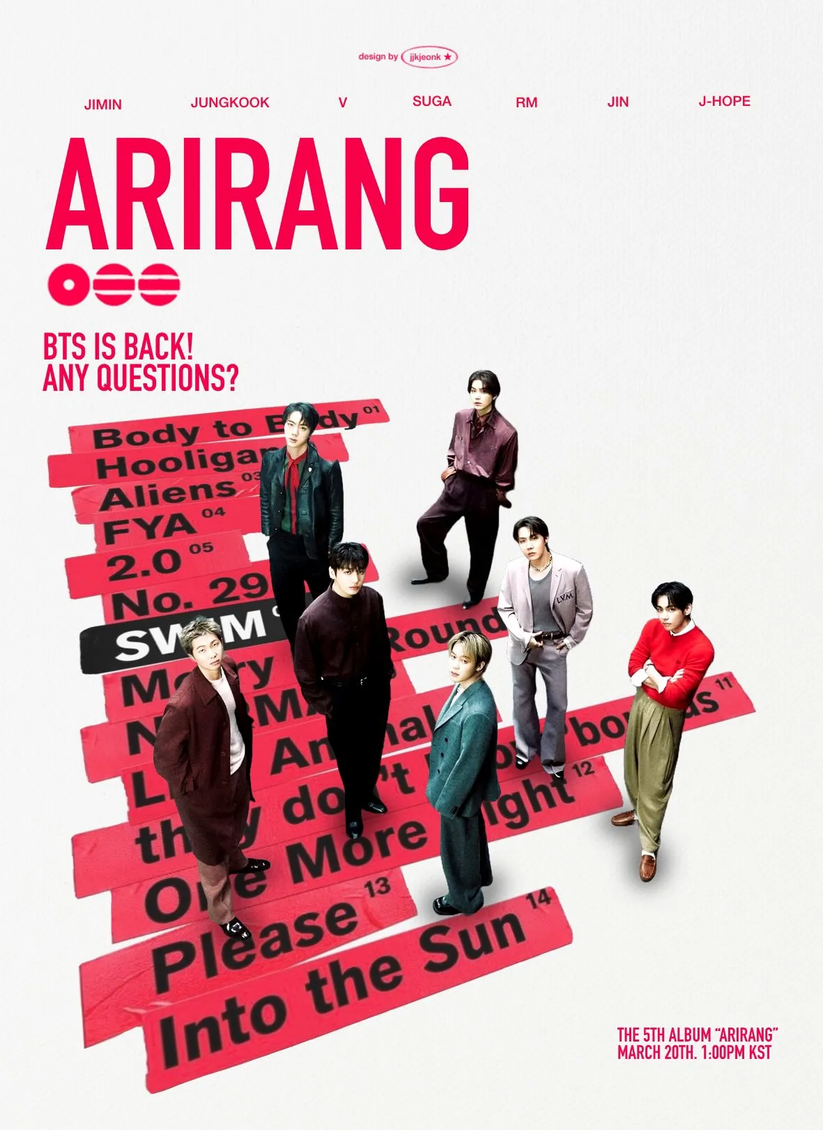 BTS new album arirang tracklist