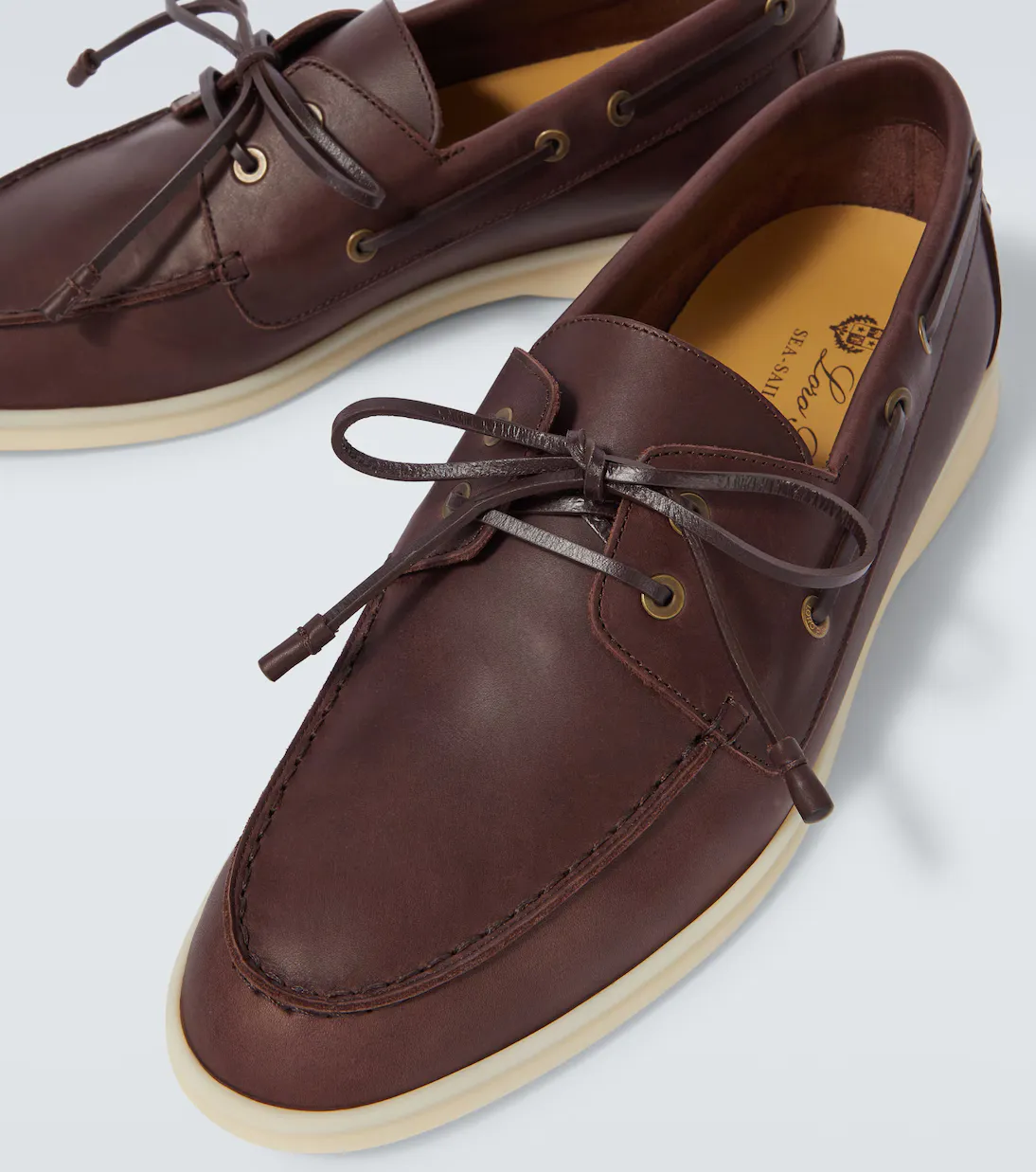 Loro Piana Sea-Sail Walk leather boat shoes
