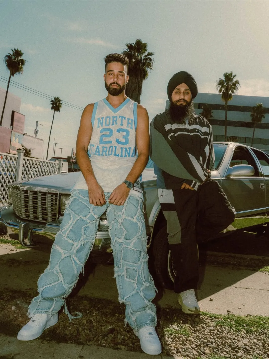 AP Dhillon wore a North Carolina V-neck jersey