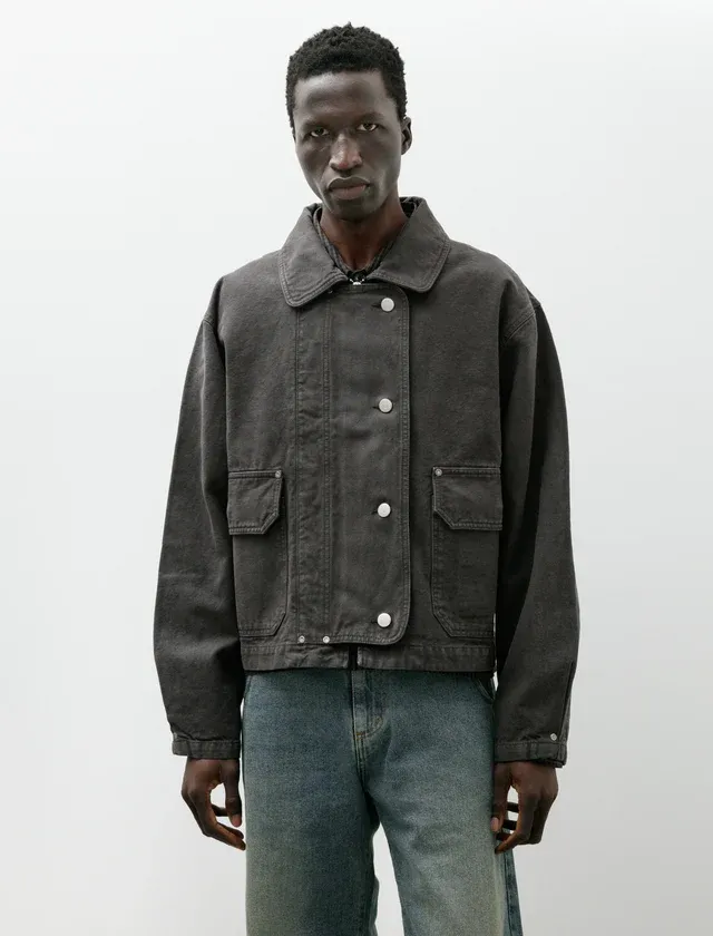 comoli mfpen courier jacket washed grey canvas